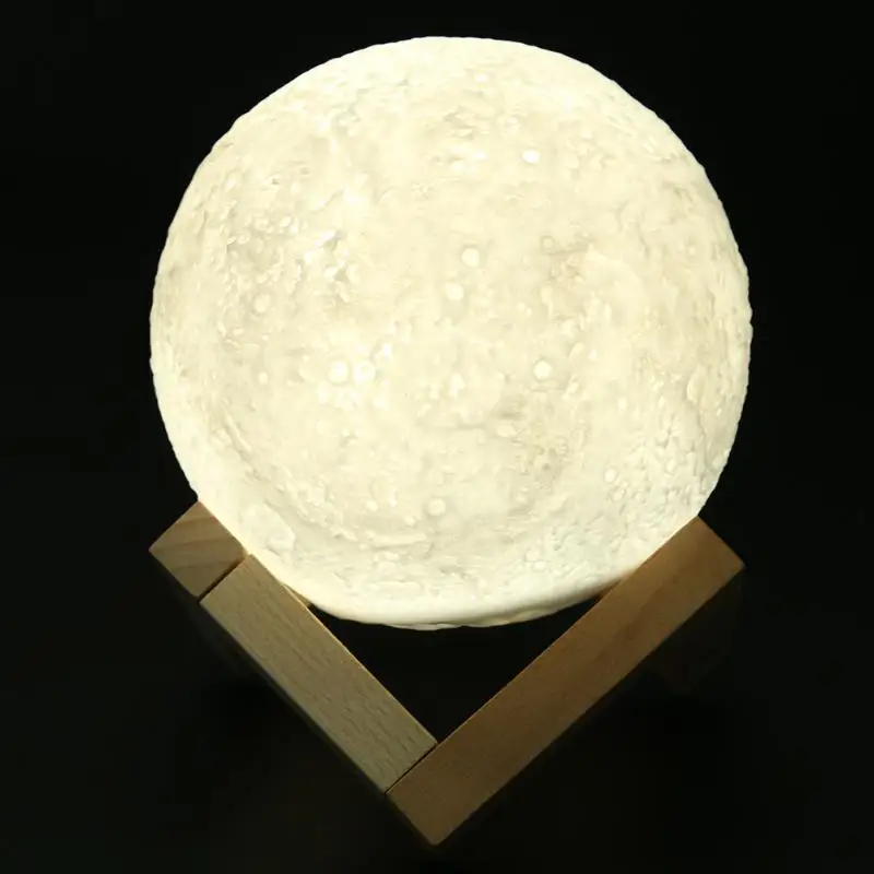 

Upgrade 13mm Creative 3D Print Moon Lamp Rechargeable Touch Switch Bedroom LED Night Light for Home Decoration Children Gift