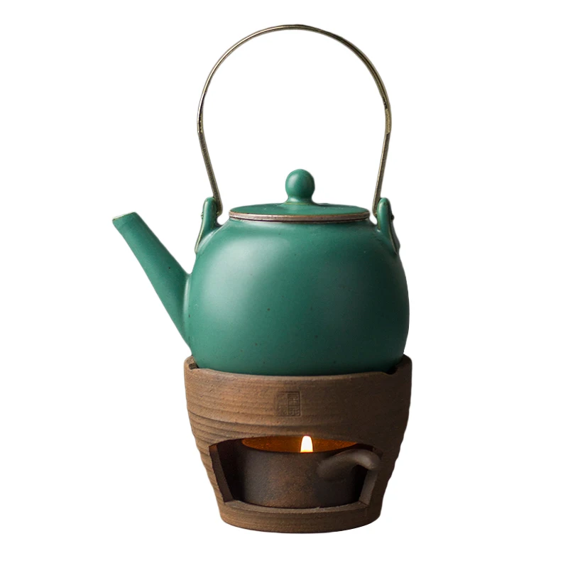 

Antique Pottery Teapot Set Chinese Kung Fu Tiliang Pot Ceramic Tea Pot With Heating Base Set Japanese Pottery Teapot Tea Set