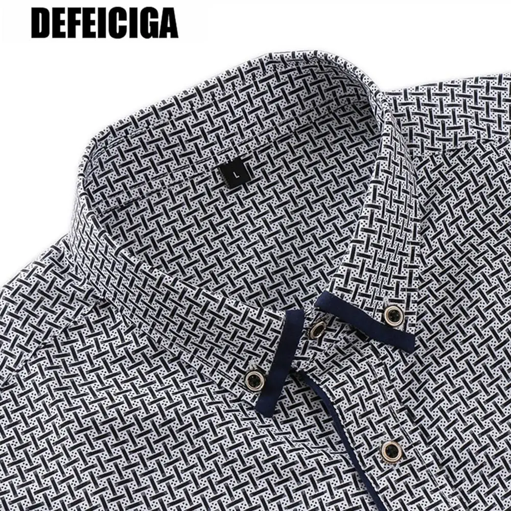 

2019 DEFEICIGA Long Sleeve Dress Shirt Men Plus Size 7XL Solid Shirt hombre Causal Slim Fit Business Shirts Men Chemise Homme059