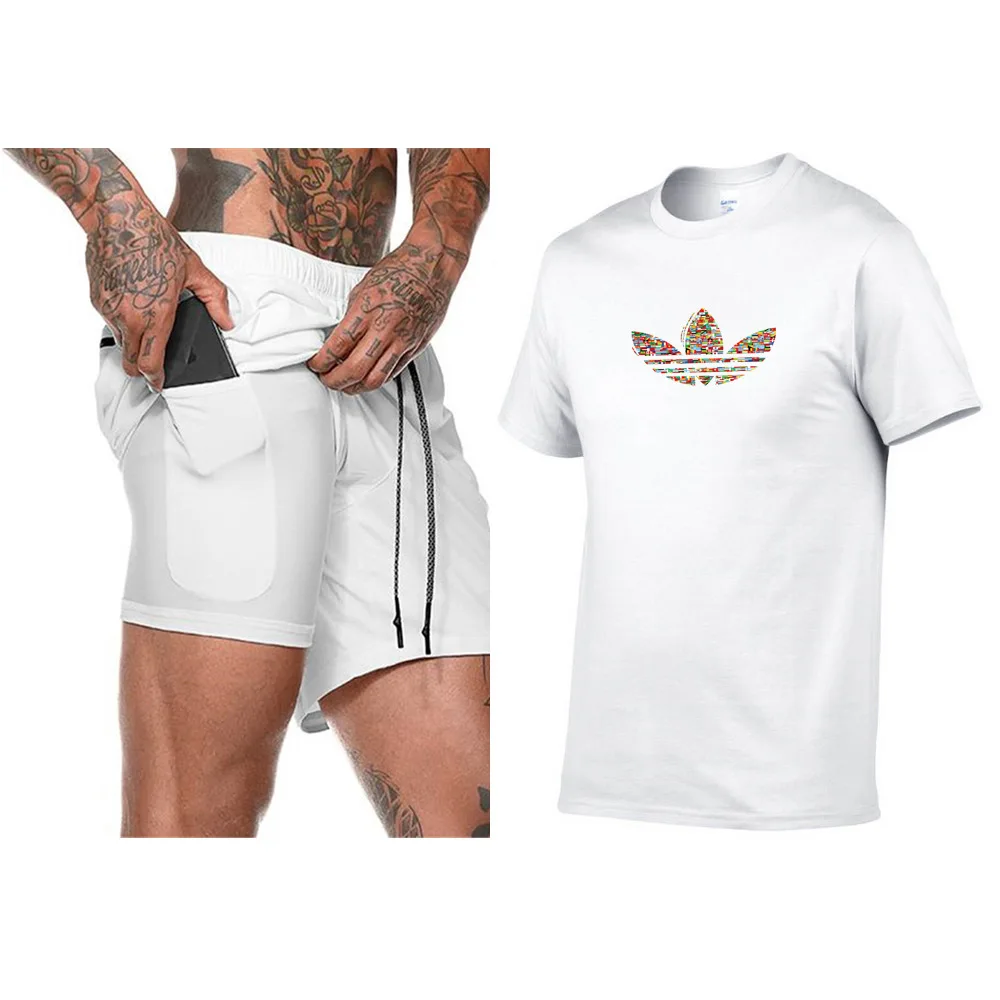 

New Men's Running Sets Marathon Game Quick-drying Breathable Stretch Summer Jogging Fitness Bodybuilding training Sports Suits