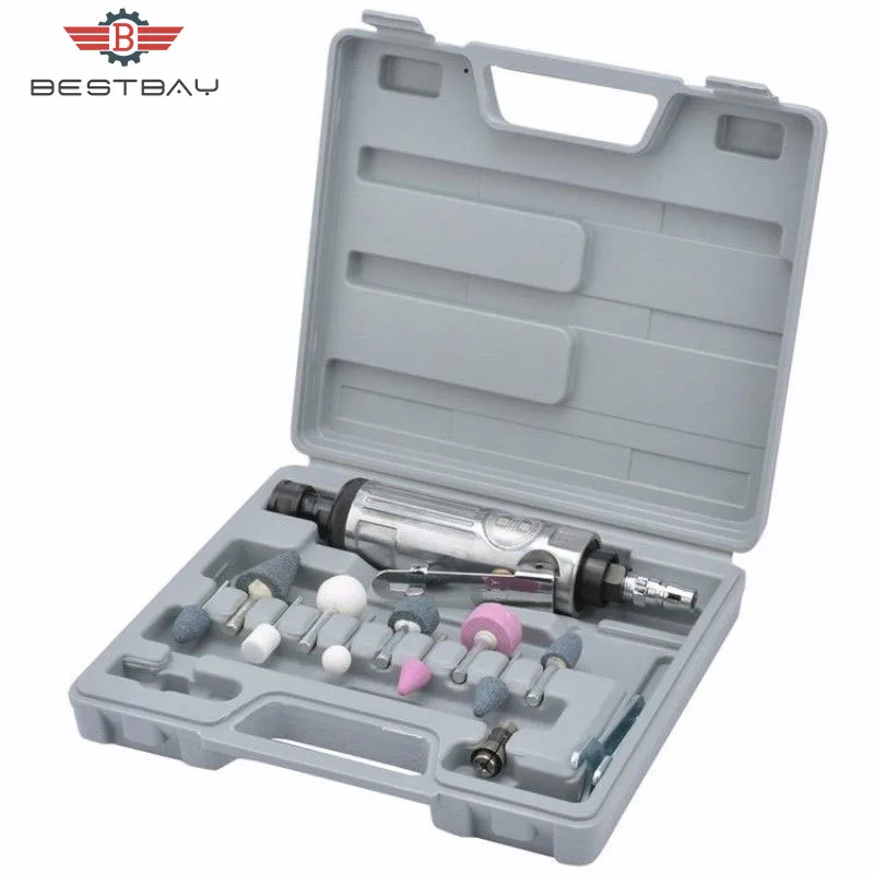 

16Pcs 1/4'' Air Compressor 90psi Die Grinder Rotary Tool Craft + Stones & Case Power Tool Set