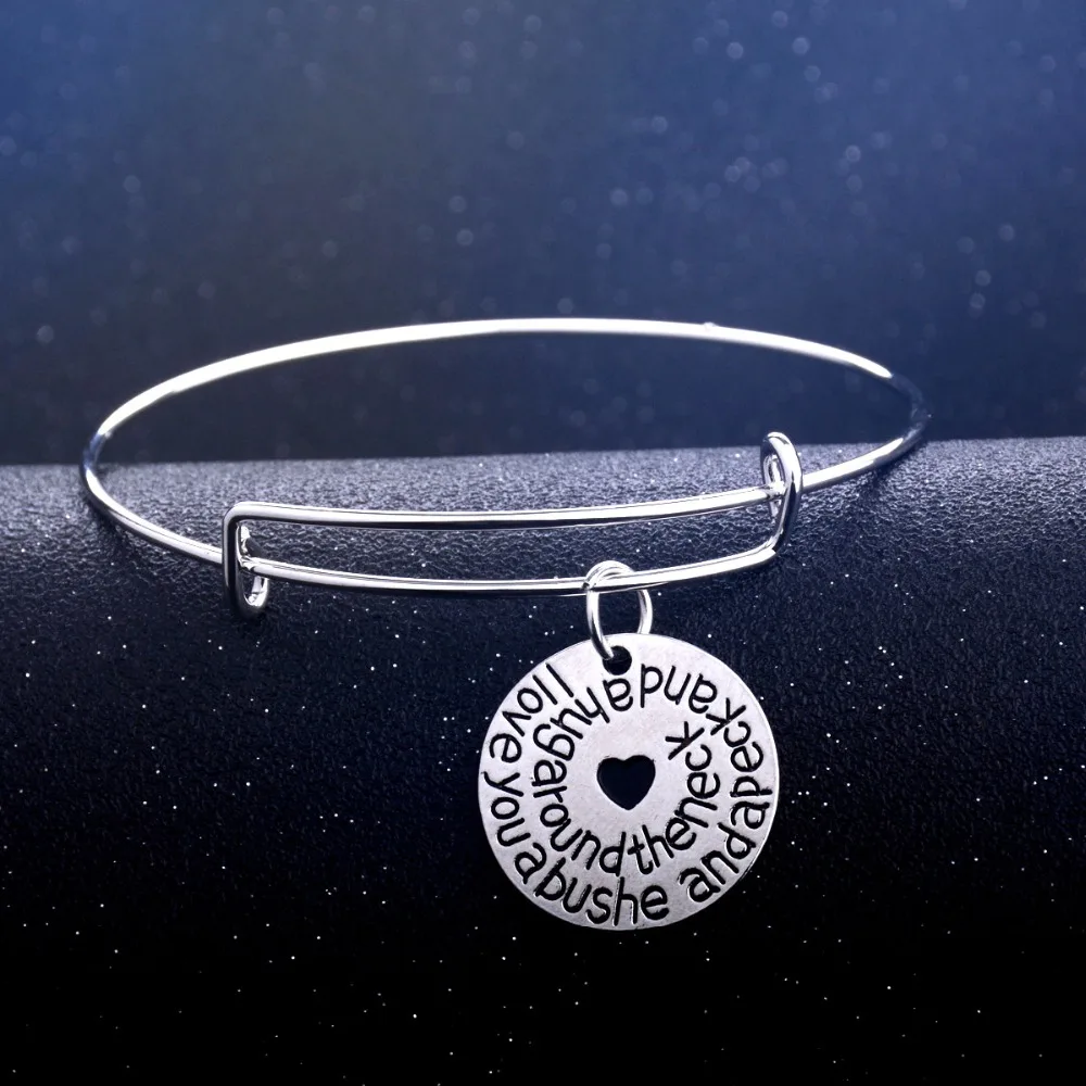 I Love You A Bushel And Peck Hug Bracelets Bangles Heart Chain Bracelet Adjustable Wristband Women Jewelry | Украшения и