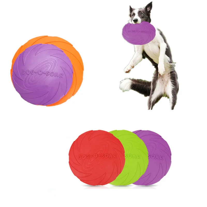 Pet Dog Toy Silicone Rubber Dog Flying Disc Outdoor Training Flying Disc Playing Toy Puppy Cat
