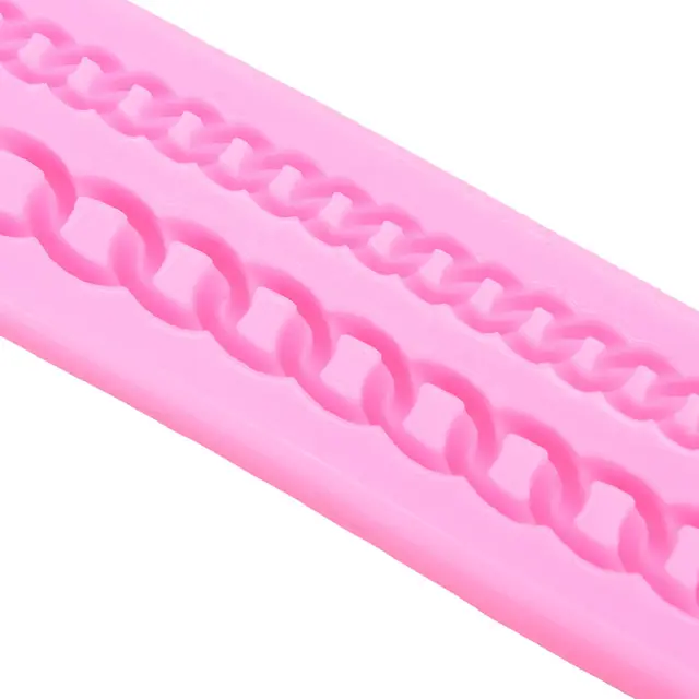 1Pc Diy Divatzsák Lánc Alakú 3D Hosszú Szilikon Torta Fondant Penészes Party Élelmiszer -Fokozat Dekoráció - Image 4
