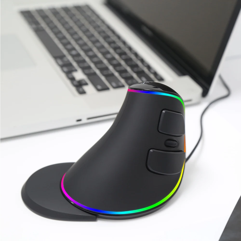Delux M618 PLUS, эргономичная Вертикальная игровая проводная мышь, 6 кнопок, 4000 dpi, оптическая RGB беспроводная мышь для правой руки, для ПК, ноутбука