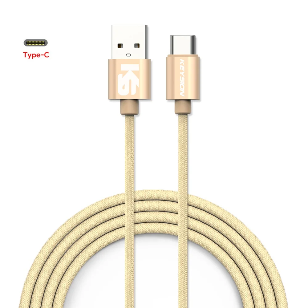 KEYSION usb type-C кабель для samsung sss10 S9 S8 A50 Xiaomi Redmi Note 7 Быстрая зарядка USB-C зарядное устройство для мобильного телефона usb type-C - Цвет: Золотой