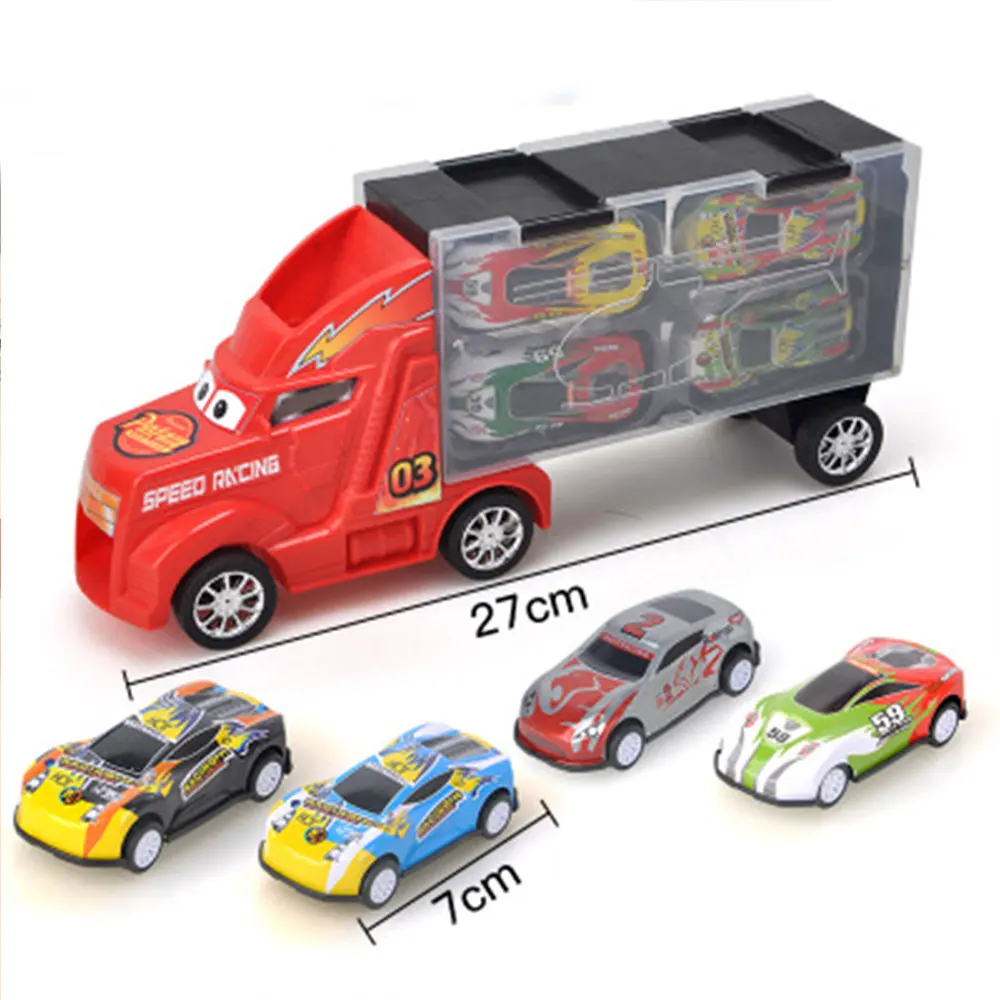 5 шт./компл. автомобили 3 Lightning Storm грузовик 1:24 литая под давлением модель подарок на день рождения игрушка для мальчика трейлер контейнер
