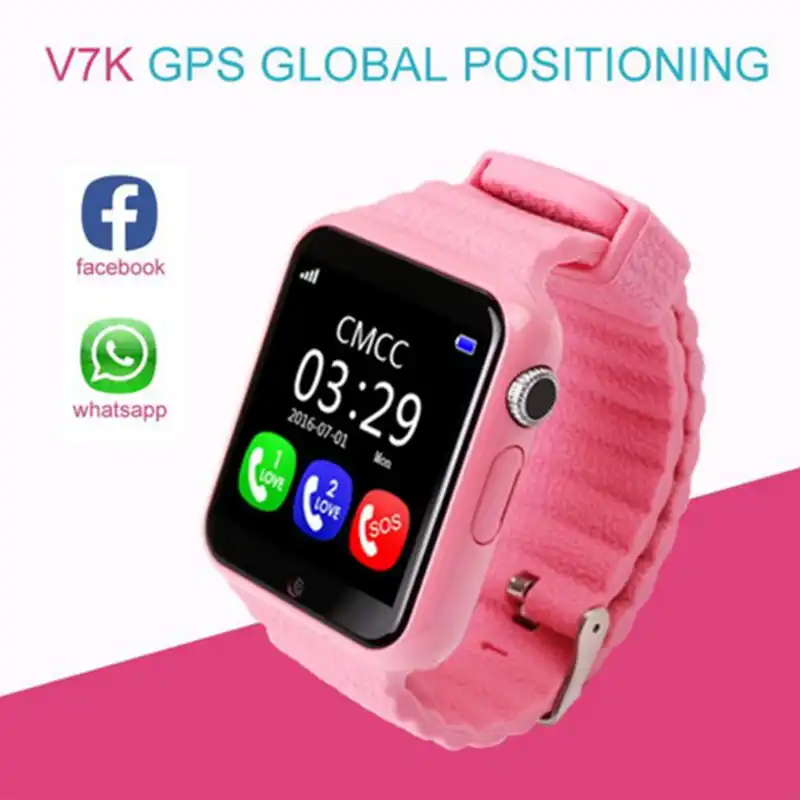 GPS Смарт часы для детей V7k камера/Facebook SOS Вызов устройство определения