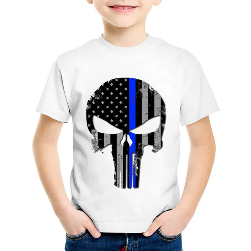 

Fashion Print Punisher Skull Children T-shirts Kids Cool Summer Short Sleeve Tees Boys/Girls Casual Tops Baby Clothes,HKP5022