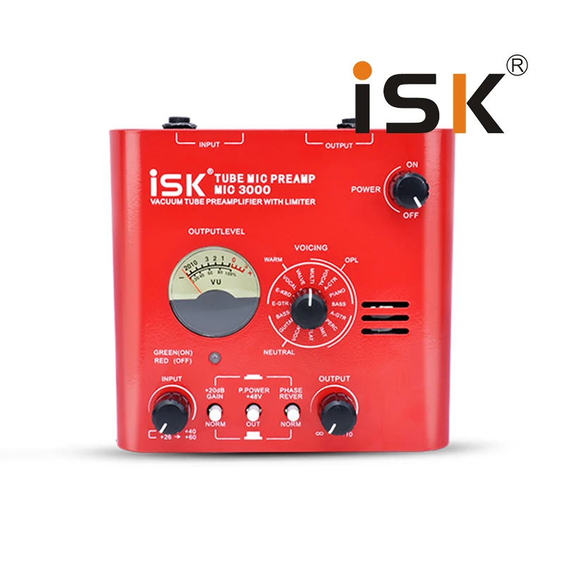 ISK MIC 3000 Professional вакуумная трубка предусилителя микрофон усилители домашние 48 В