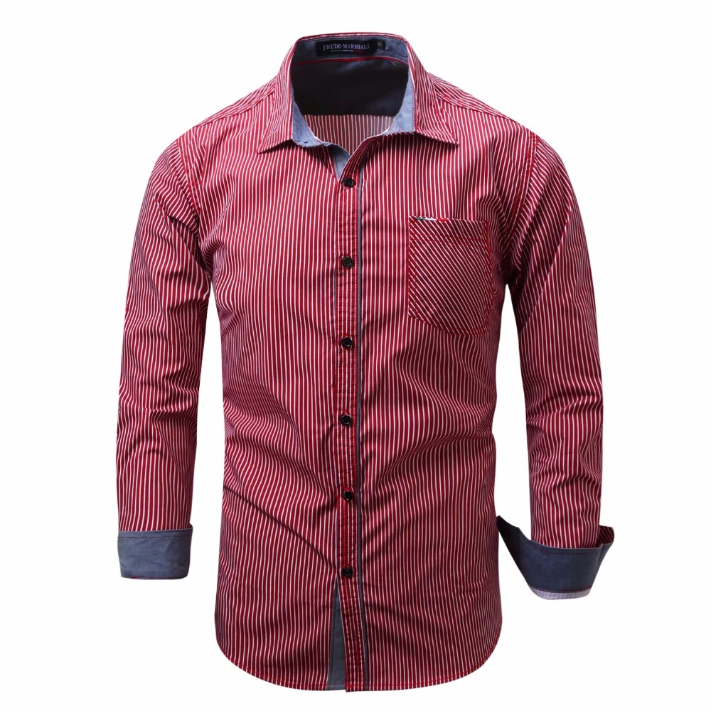 メンズ綿カジュアル長袖ストライプシャツ男性スリムカウボーイシャツ黒 青 赤 Cowboy Shirt Shirt Blackmale Slimming Aliexpress