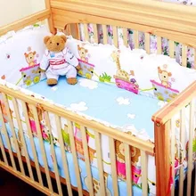 Промо-акция! 6 шт., хлопок, набор постельных принадлежностей для детской кроватки, бампер для кроватки, постельное белье(бамперы+ простыня+ наволочка