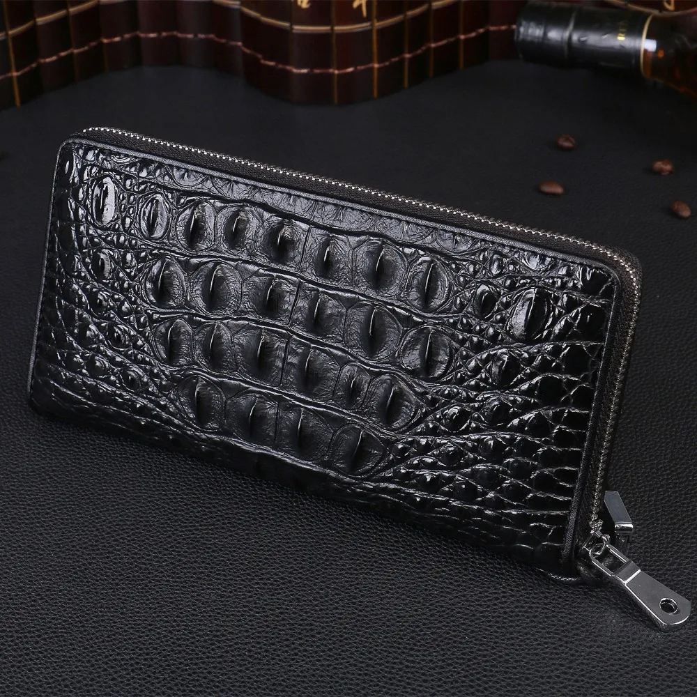 Men's wallet Thai crocodile leather wallet men's long handbag female leather wrist bag zipper wallet clutch Europe America04 Men's wallet Thai crocodile leather wallet men's long handbag female leather wrist bag zipper wallet clutch Europe America04