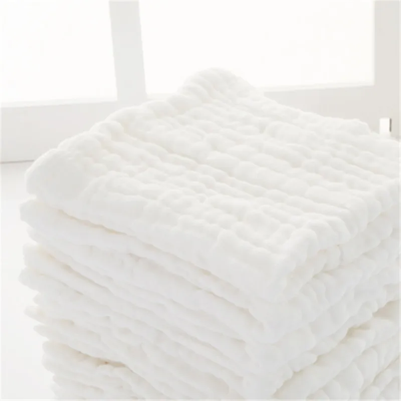 Baby Muslin White Kids Soft Cotton Face Cloths Gauzes For Babies Small