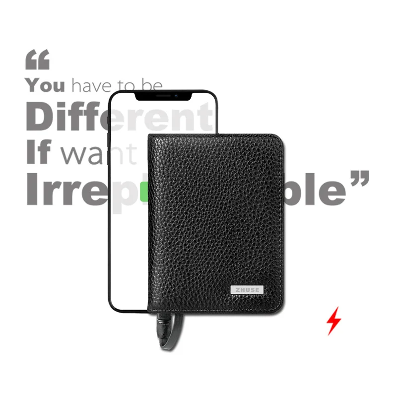BISI GORO 2019 Unisex Smart Wallet With USB Charging Wallet Adapt For Ipone And Android Type-C Capacity 4000 mAh Creative Wallet