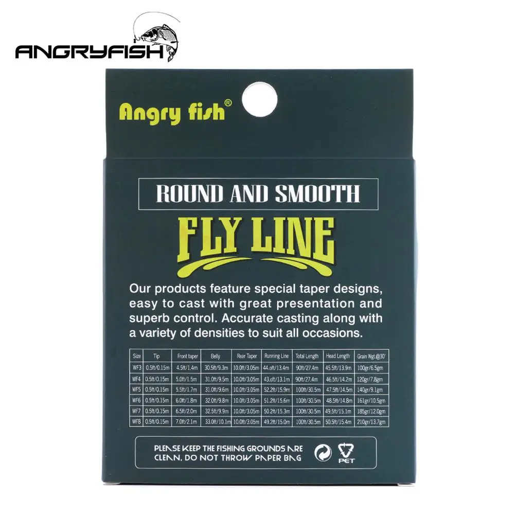 ANGRYFISH WF 6F/7F 100FT рыболовная леска для ловли рыбы Вес вперед плавающая нейлоновая