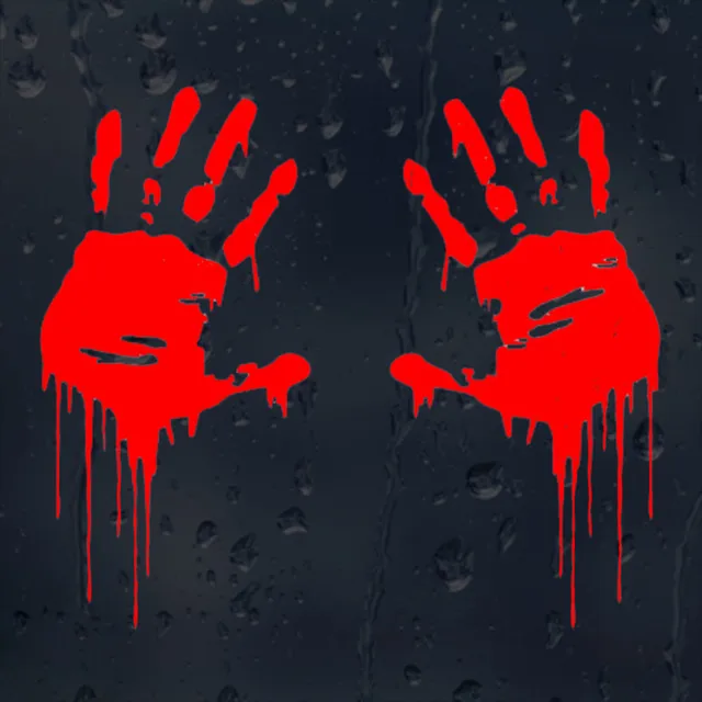 Special Price 7.5CMX15CM Zombie Bloody Hands Print Fun Vinyl Car Sticker Motorcycle Window Decal Accessories Black Silver Red C1-2137