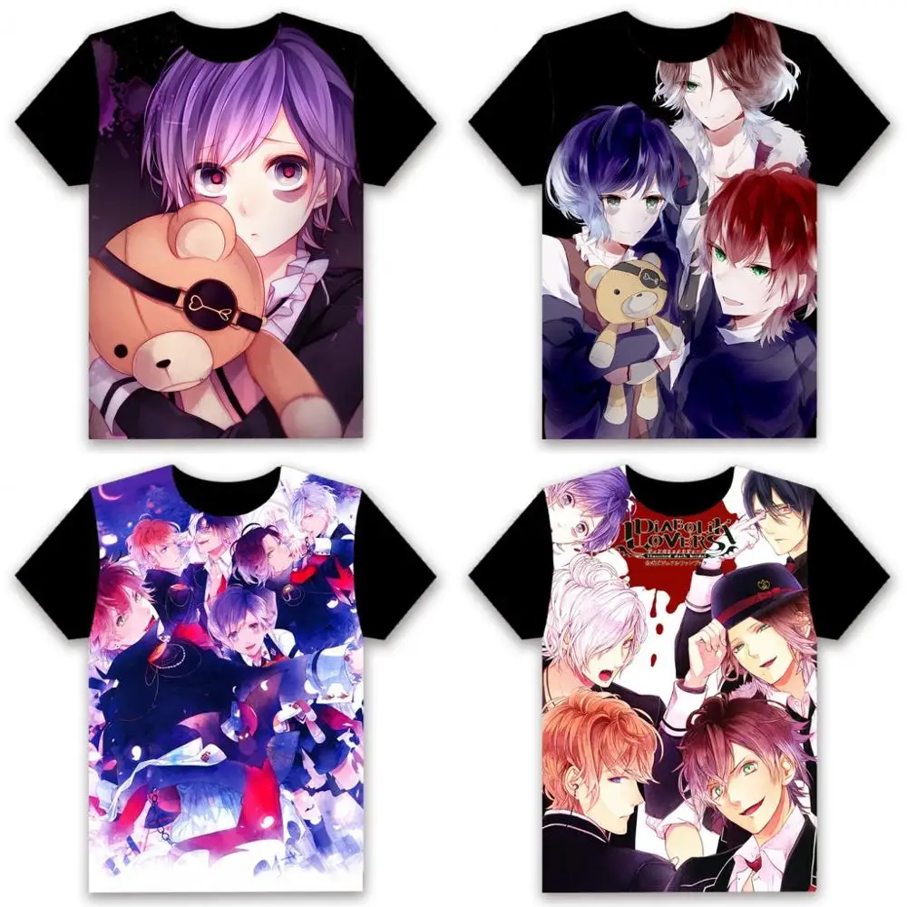 Модная мужская футболка, аниме, DIABOLIK LOVERS, Sakamaki Shu sakamaki reiji, косплей, короткий рукав, унисекс, повседневная черная футболка, топы, лето