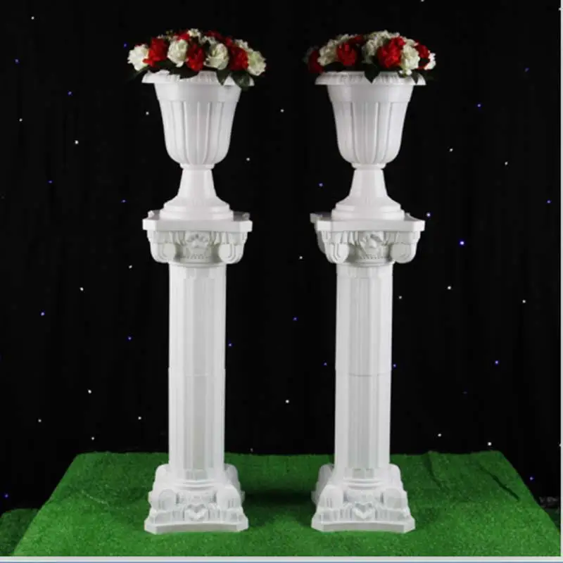 4 шт./лот, вазы для цветов из пол пластиковая ваза завод подвеска в форме цветка цветочный горшок дорога свинец 42 см для дома/Свадебные украшения коридора G185