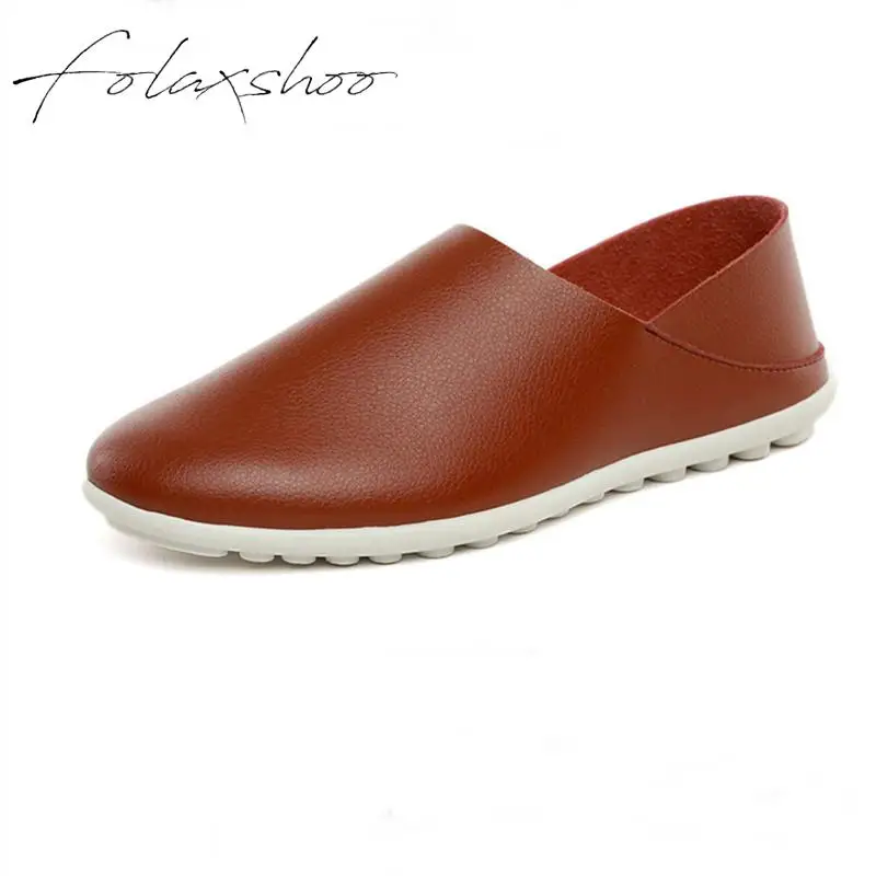 

Folaxshoo Men Casual Flats Breathable Driving Shoes Slip-on Loafers Moccasins Hombre Lazy Single Shoes for Man Walking Footwear