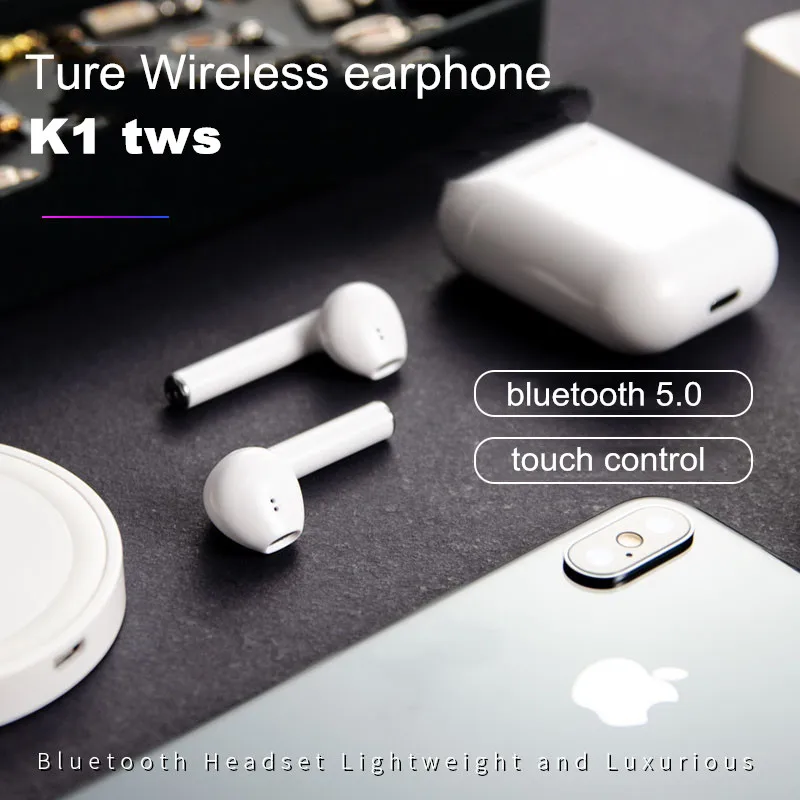 K1 наушники вкладыши tws с Беспроводной Bluetooth 5 0 сенсорное управление 3D объемное