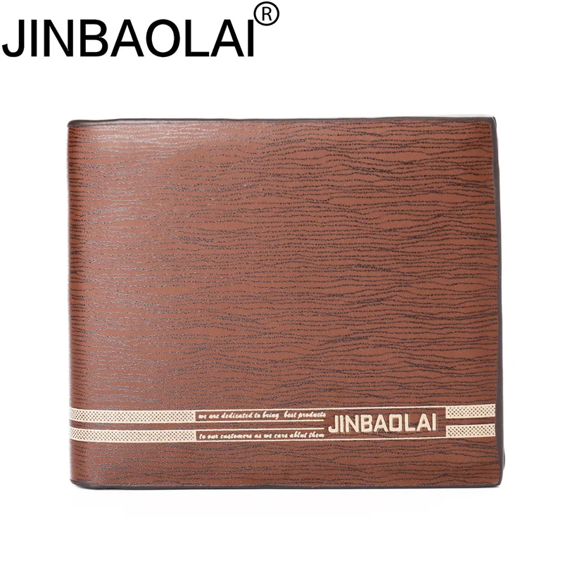 

JINBAOLAI Simple Men Wallets Leather Genuine Card Holder Wallet Solid Short Male Purse Business Brand Wallets for men's carteira