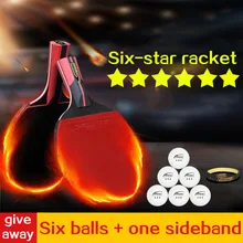 Crossway profissional raquete de tênis mesa 6 estrela única raquete com alta qualidade saco raquete esportes ping pong raquete borracha morcegos(China)