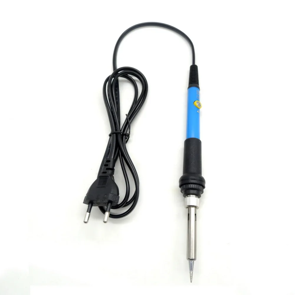 Eu Plug Adjustable Temperature Electric Soldering Iron Kit Tips Portable Welding Tweezers Solder Wire 220v 60w  power tool