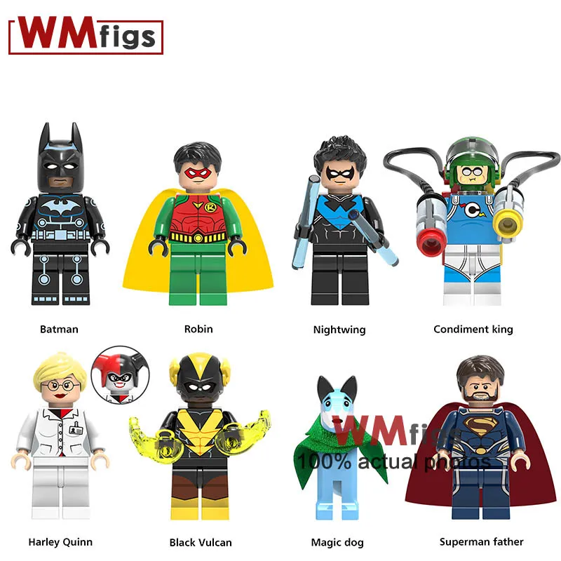 

Single Batman Movie Joker Robin Harley Quinn Magic Wild Dog Knightmare Manhunter Bricks Building Blocks Toys for Children Gift