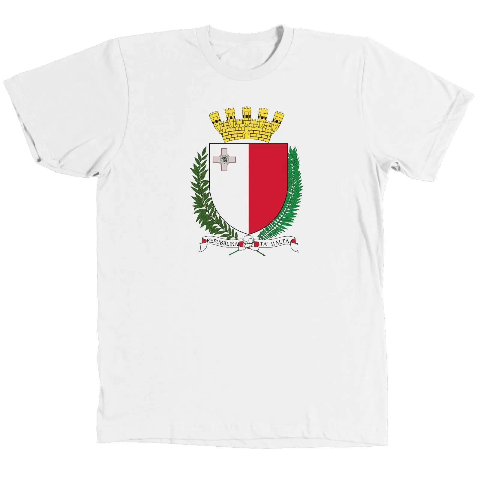 

Comfortable Softstyle Malta Coat of Arms T-Shirt Mediterranean Island Tee size S-3XL Men's 100% Cotton O-Neck