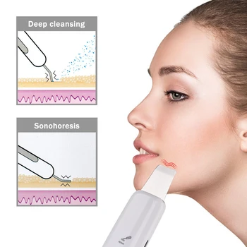 

Ultrasonic Facial Portable Skin Scrubber Massager Machine Facial Skin Pore Deeply Cleaning Device Peeling Face Skin Care