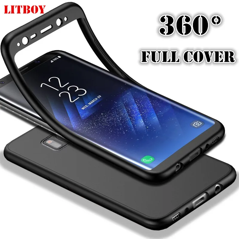 

LITBOY 360 degree Full Case For Samsung Galaxy Note 9 8 S8 S9 Plus S7 edge J3 J5 J7 A3 A5 A7 2017 A6 A9 J4 J6 Soft Silicon Cover