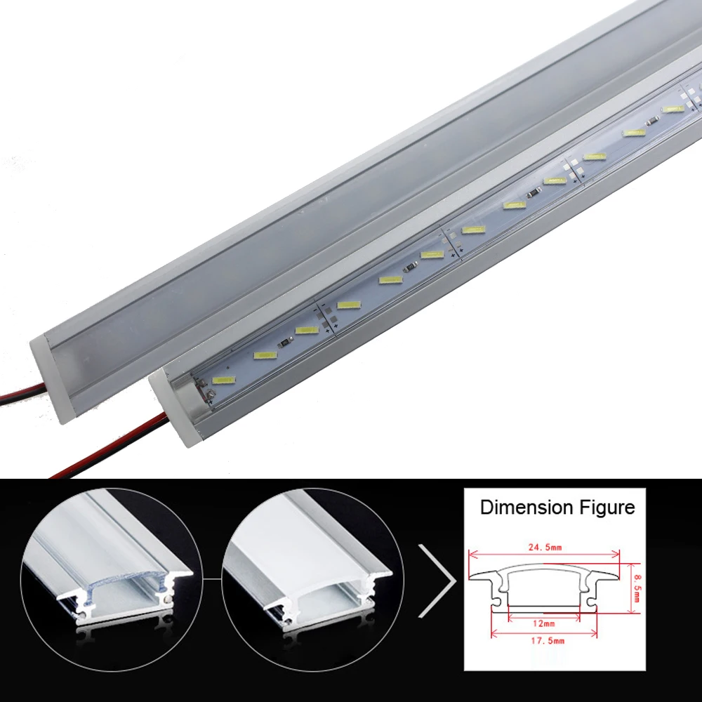 

LED Bar Light 0.5m 72leds DC 12V led tube smd 2835 for kitchen under cabinet light With Aluminum Profile and pc cover