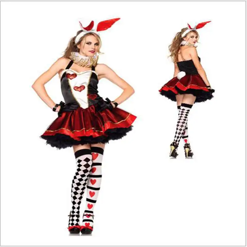 

Christmas Halloween Cosplay Costumes Red Bunny Rabbit Suit The Game Uniform