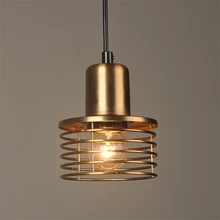 Creative cuerda de jaula de oro de hierro E27 lámpara colgante de viento Industrial Retro Para restaurante bar café ropa tienda Hotel