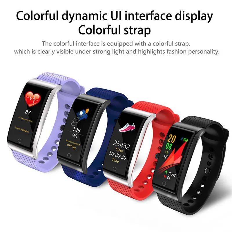 

Upgraded F4 Smart Wristband Waterproof IPS Color Screen with Heart Rate Blood Pressure Fitness Tracker Bluetooth V4.2 Bracelet
