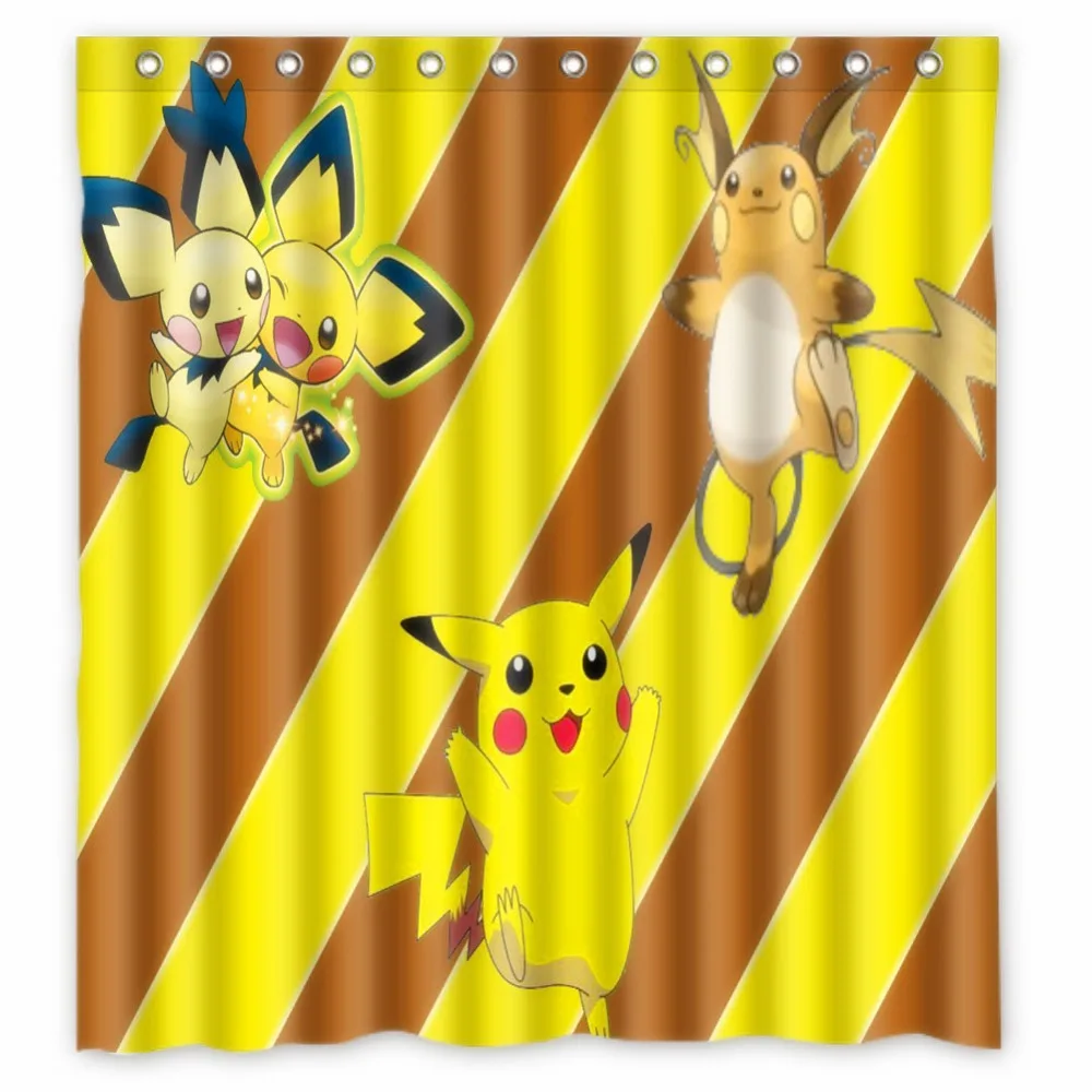 Vixm Home Custom Pokemon Lovely Pikachu Polyester Fabric Shower ...