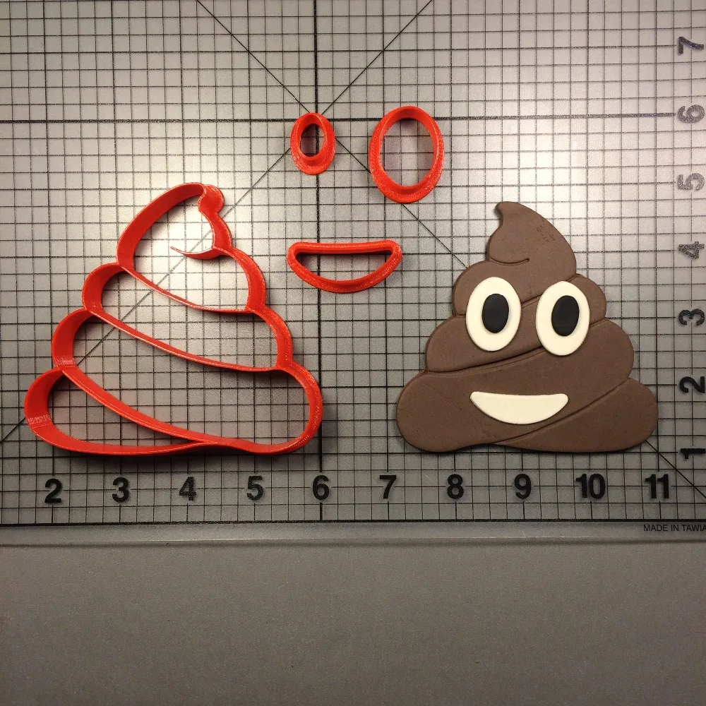 

Cute Poop Emoji Series Cookie Cutter Set Made 3D Printed Fondant Cupcake Top Mould Baking Tools for Cakes Decoration Tools Mould