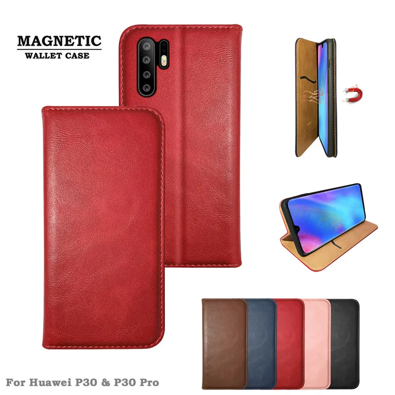 

Luxury Magnetic Adsorption Phone Case For Huawei P30 P30 Pro Magnet Absorption Flip Cover For Huawei P30 P30 Pro PU Wallet Case