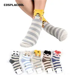 [COSPLACOOL] Новый Дизайн носки с забавными рисунками в полоску Мопс шаблон Носки для девочек Для женщин хлопковые носки зимние Животные 3D Calcetines