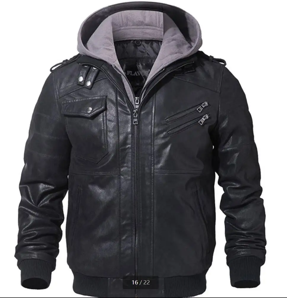 Модные брендовые мужские Куртки из искусственной кожи зимние новые мужские удобные мужская кожаная куртка повседневная кожаная куртка с капюшоном Пальто 5XL