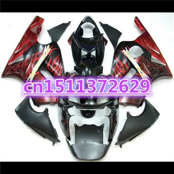 

Bo ZX12R 02 03 04 For KAWASAKI ZX12R 2002 2003 2004 NINJA ZX-12R 02-06 Red flame black ZX-12R 02 03 04 05 06 Fairings