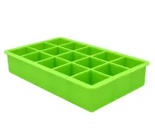 

15 Grids Food Grade Silicone Ice Lattice Mold Square Shape Fridge Green Tray Fruit Ice Block Maker Ice Kitchen storage tools