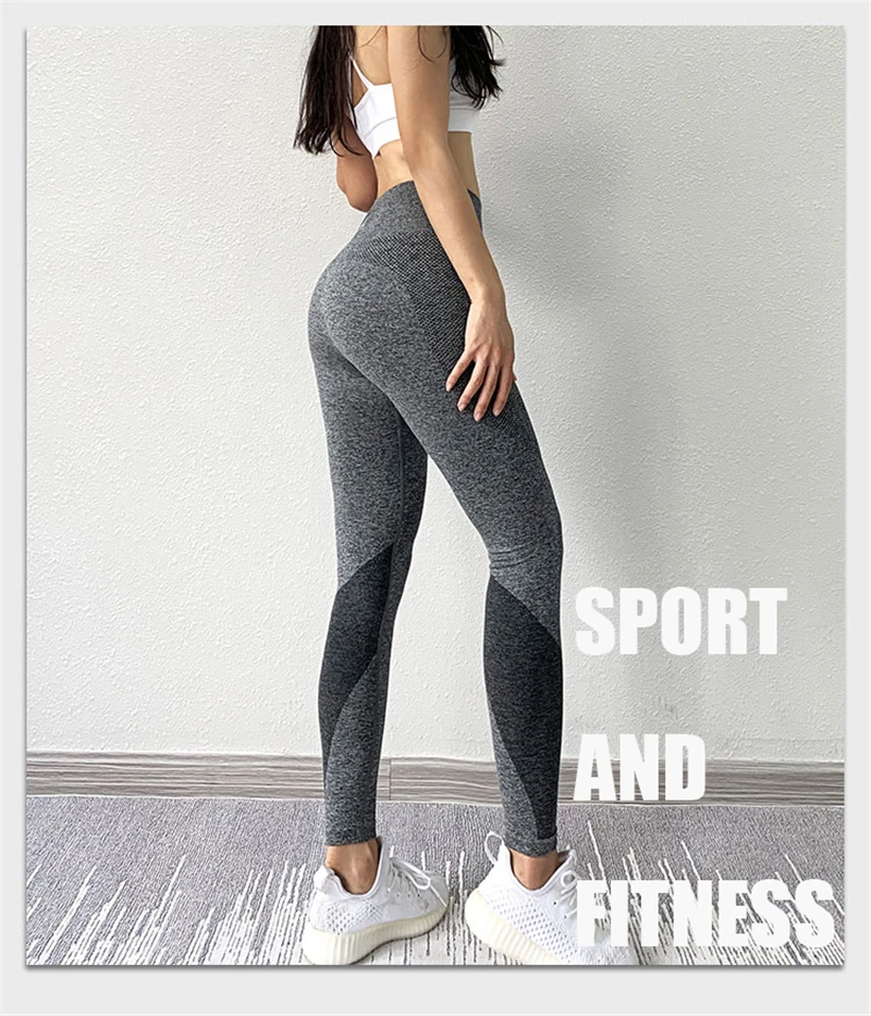 Женские спортивные штаны пуш-ап с высокой талией, Леггинсы для йоги, бесшовные обтягивающие женские леггинсы для фитнеса, бега, сексуальные штаны, брюки YLD068