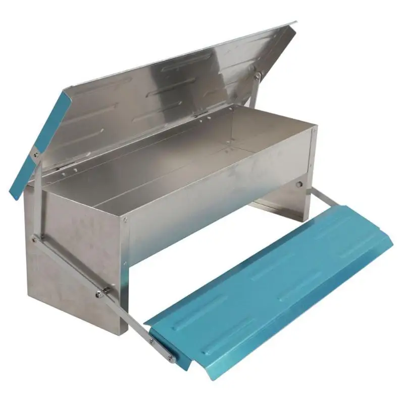 

Automatic Chicken Feeder Treadle Self Open Aluminum Feeder Feeding Trough B E5M1