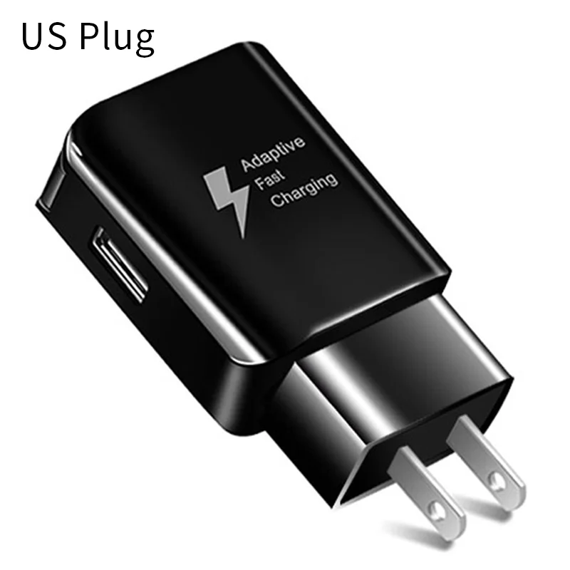 USB зарядное устройство для huawei P20 Lite, быстрый USB адаптер, 5 В/2 А, настенное зарядное устройство для путешествий, штепсельная вилка европейского стандарта США для iPhone, Micro usb type C, зарядка данных - Тип штекера: US Black Charger