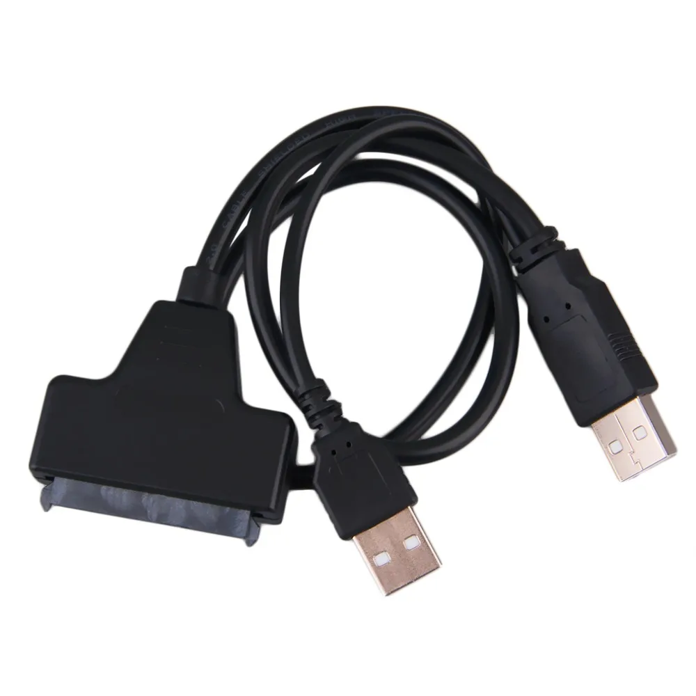 

2016 Newest USB 2.0 Male To SATA 7+15P 22 Pin Cable Adapter For 2.5" SSD/Hard Disk Drive Drop Shipping