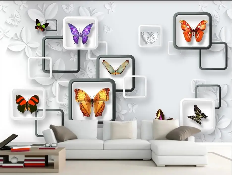 3D fantasy butterfly living room TV background wall paper wall sticker window mural wallpaper 3D fantasy butterfly living room TV background wall paper wall sticker window mural wallpaper