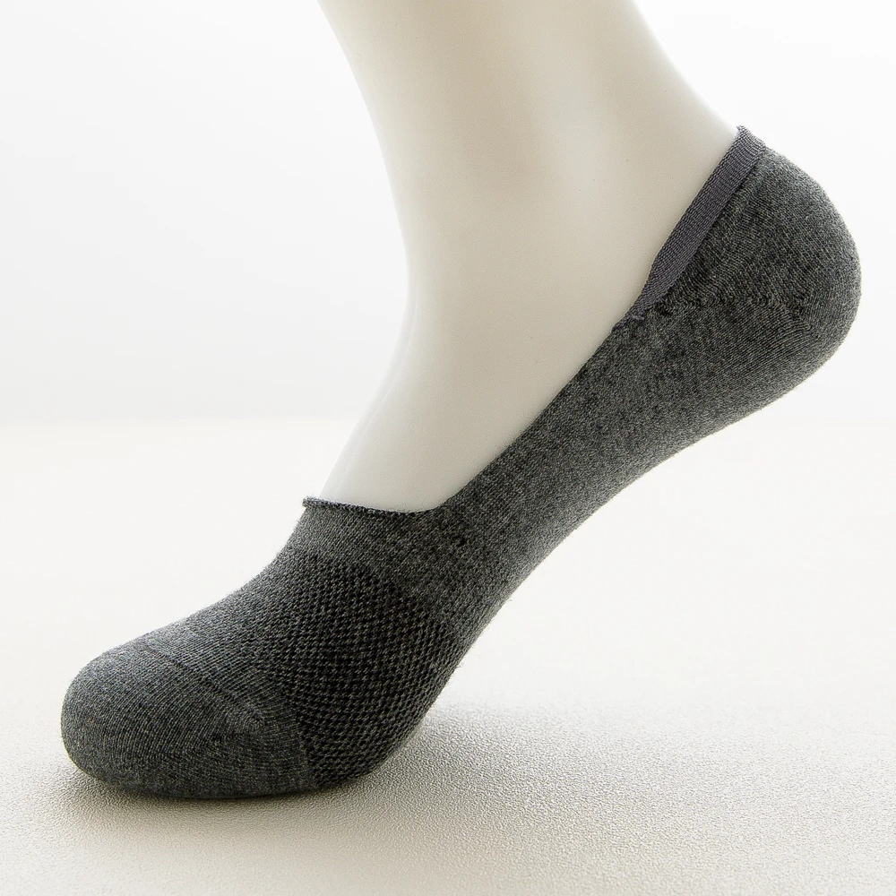 5 пар, Повседневные Дышащие Короткие носки с сеткой, тапочки, силиконовые невидимые носки без пятки, весенне-летние мужские хлопковые носки