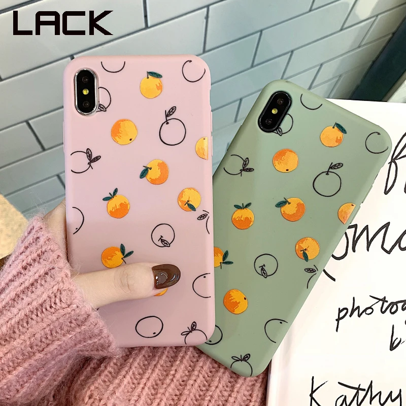LACK Cute Fruit Orange Painted Cases For iPhone XR XS Max Case For